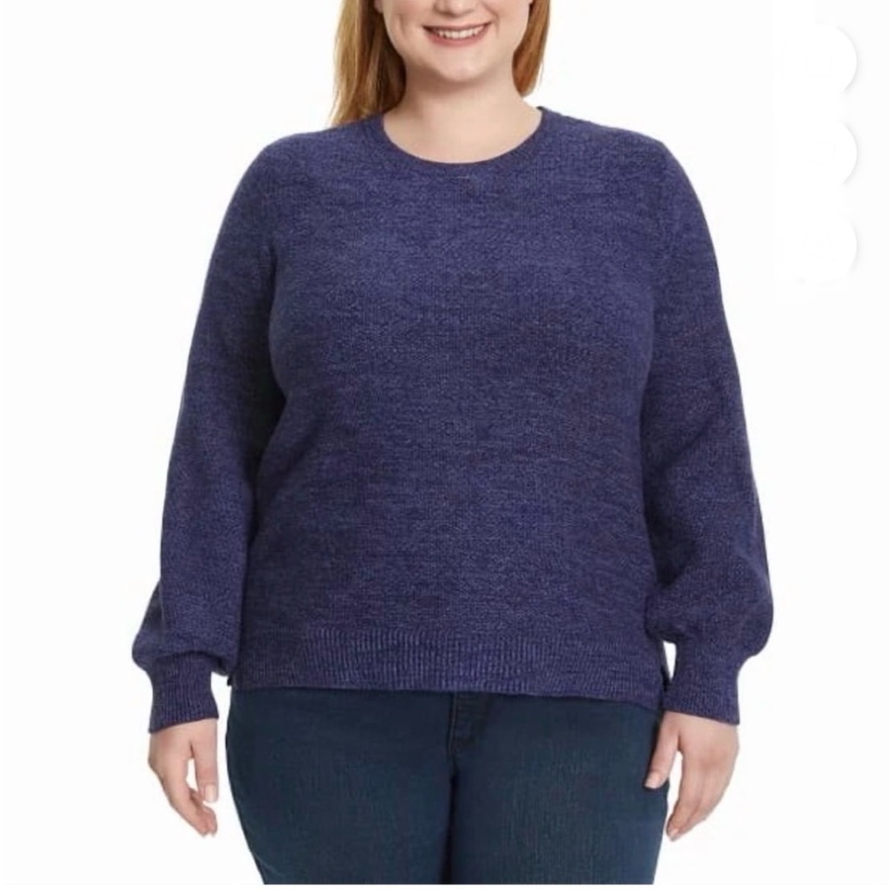 NWT Gloria Vanderbilt Blue Crewneck Sweater Size XXL